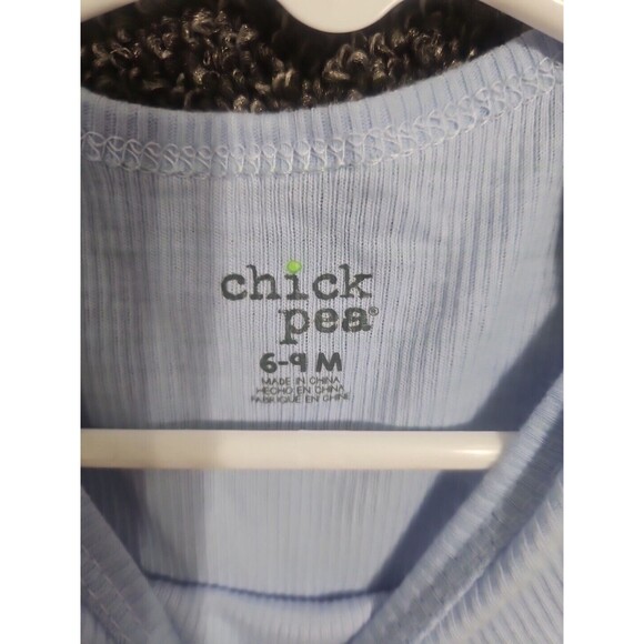Chick Pea Ribbed Knit Sleeveless One Piece Bodysuit Size 6-9 M Blue New NWOT - Picture 3 of 4